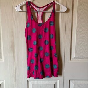 Nike Pink and Black Polka Dot Tank Top